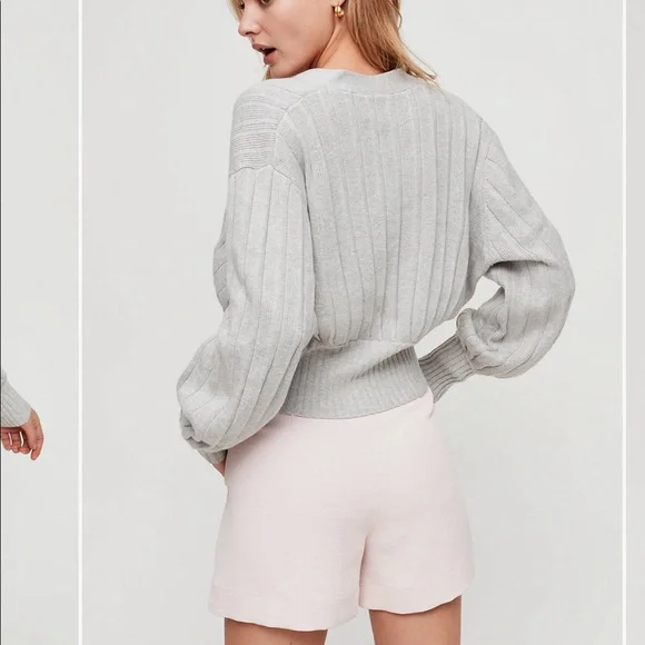 Wilfred Gray Ribbed Cardigan - Picture 2 of 4